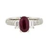 Image 2 : 18KT White Gold 1.30ct Ruby and Diamond Ring