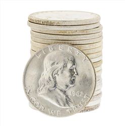 Roll of (20) 1962D Brilliant Uncirculated Franklin Half Dollar Coins