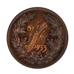 1933 England Baker Devon Castle Engraved Award Medal