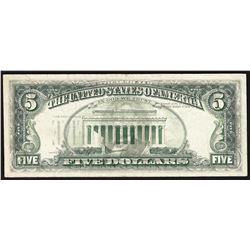1981 $5 Federal Reserve Note ERROR Full Offset