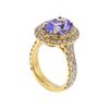 Image 3 : 14K Yellow Gold 3.59ct Tanzanite and Diamond Ring