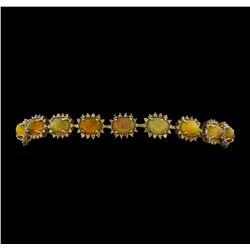 14KT Yellow Gold 9.73ctw Opal and Diamond Bracelet
