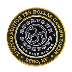 .999 Silver Boomtown Reno Nevada $10 Casino Limited Edition Gaming Token
