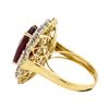 Image 3 : 14KT Yellow Gold 9.58ct Ruby and Diamond Ring