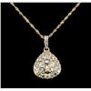 Image 2 : 14KT Yellow Gold 0.87ctw Diamond Pendant with Chain