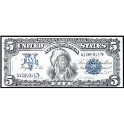 1899 $5 Indian Chief Silver Certificate Bank Note