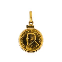 18K Pendant with 1980 1/10 oz Gold Krugerrand Coin
