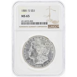 1881-S $1 Morgan Silver Dollar Coin NGC MS65