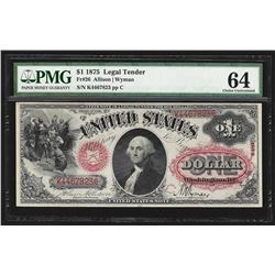 1875 $1 Legal Tender Note PMG CU64