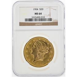 1904 $20 Liberty Head Double Eagle Gold Coin NGC MS64