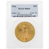 Image 1 : 1924 $20 St. Gaudens Double Eagle Gold Coin PCGS MS64