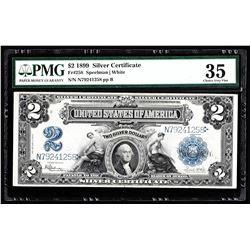 1899 $2 Mini Porthole Silver Certificate Note PMG Choice Very Fine 35