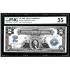 Image 1 : 1899 $2 Mini Porthole Silver Certificate Note PMG Choice Very Fine 35