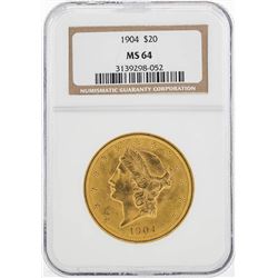 1904 $20 Liberty Head Double Eagle Gold Coin NGC MS64