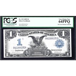 1899 $1 Black Eagle Silver Certificate Note PCGS 64PPQ