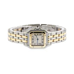 Ladies Cartier Panthere Two Tone Stainless Steel and 18K Yellow Gold Watch