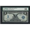 Image 1 : 1899 $1 Black Eagle Silver Certificate Note PMG CU64