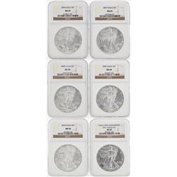 2006-2011 American Silver Eagle Coins NGC MS69