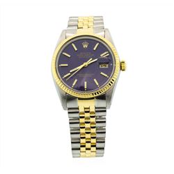 Mens Rolex Two Tone Stainless Steel and 18K Yellow Gold Datejust Watch