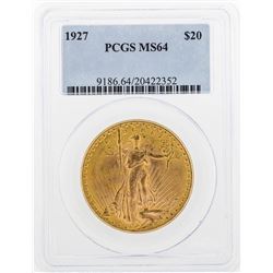 1927 $20 St. Gaudens Double Eagle Gold Coin PCGS MS64