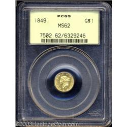 1849 G$1 Open Wreath MS62 PCGS.