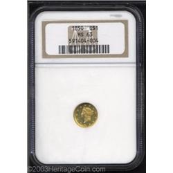 1850 G$1 MS63 NGC.
