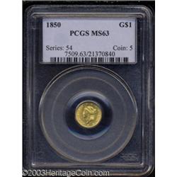 1850 G$1 MS63 PCGS.