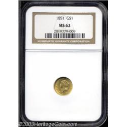 1851 G$1 MS62 NGC.