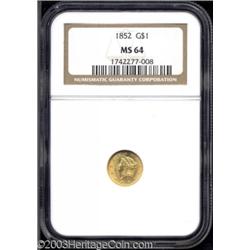 1852 G$1 MS64 NGC.