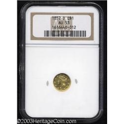 1852-D G$1 AU53 NGC.