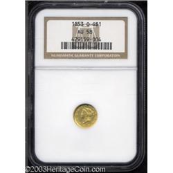 1853-O G$1 AU58 NGC.