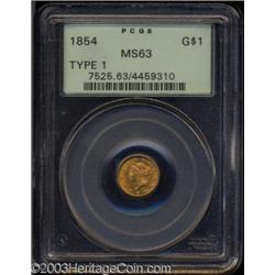 1854 G$1 Type One MS63 PCGS.