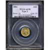 Image 1 : 1854 G$1 Type Two AU55 PCGS.
