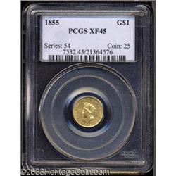 1855 G$1 XF45 PCGS.