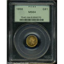 1856 G$1 Slanted 5 MS64 PCGS.