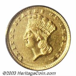 1858-D G$1 AU55 PCGS.