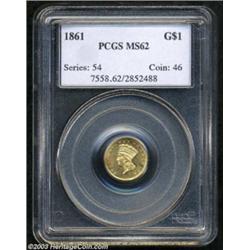 1861 G$1 MS62 PCGS.