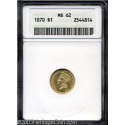 1870 G$1 MS62 ANACS.