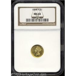 1884 G$1 MS64 NGC.
