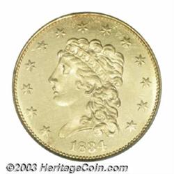 1834 $2 1/2 Classic MS64 PCGS. Ex: Harry W. Bass, Jr. Collection.