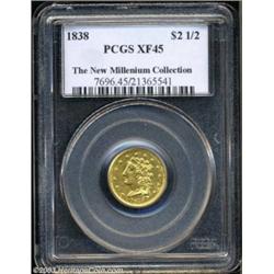 1838 $2 1/2 XF45 PCGS.