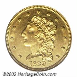 1839 $2 1/2 MS60 PCGS.