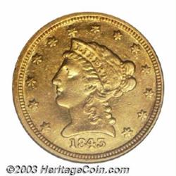 1843-C $2 1/2 Small Date AU55 PCGS.