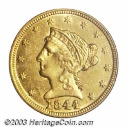 1844 $2 1/2 AU55 PCGS.