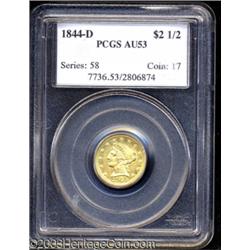 1844-D $2 1/2 AU53 PCGS.