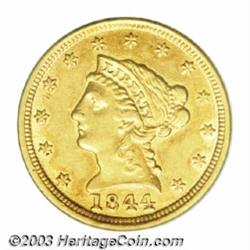 1844-D $2 1/2 AU55 PCGS.