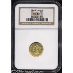 1845 $2 1/2 MS62 NGC.