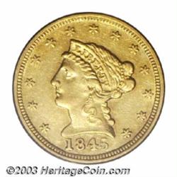 1845-D $2 1/2 AU53 PCGS.