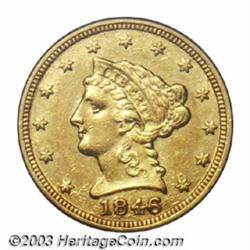 1846-C $2 1/2 AU55 PCGS.