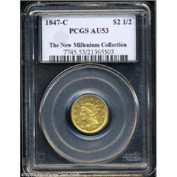 1847-C $2 1/2 AU53 PCGS.